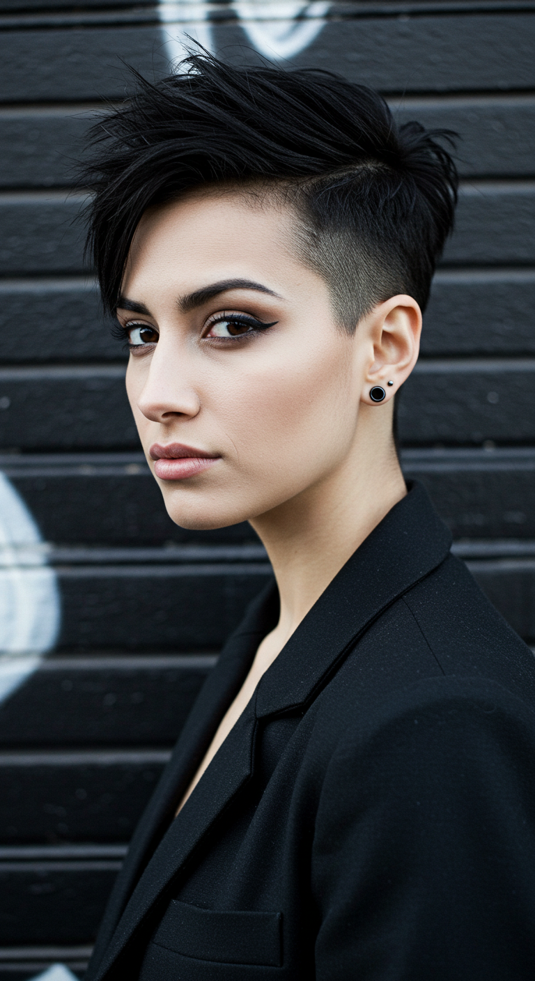Edgy Cropped Cut with Shaved Sides