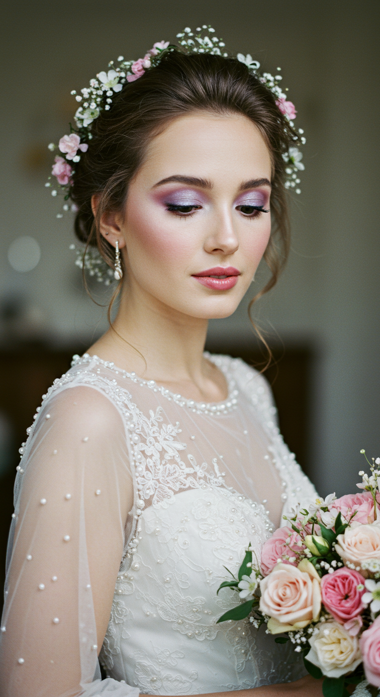 Fairytale Bride with Soft Pastel Eyeshadow and Petal Pink Lips