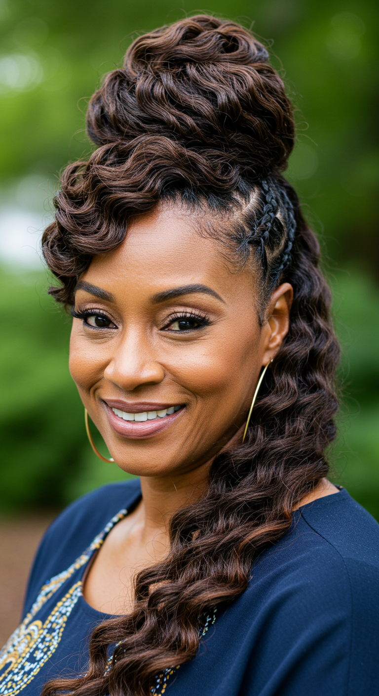 Finger Waves Updo for Older Black Women