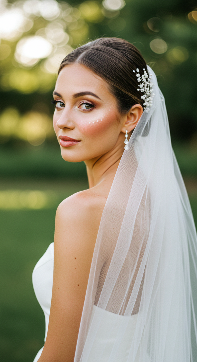 Glowing Bride with Subtle Highlighter and Rosy Cheeks
