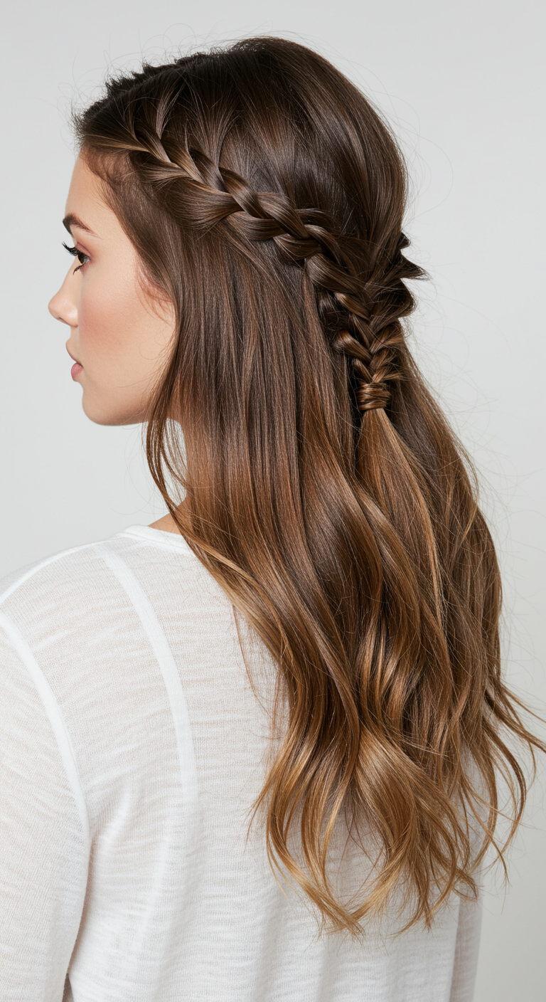 Half-Up Fishtail Braid