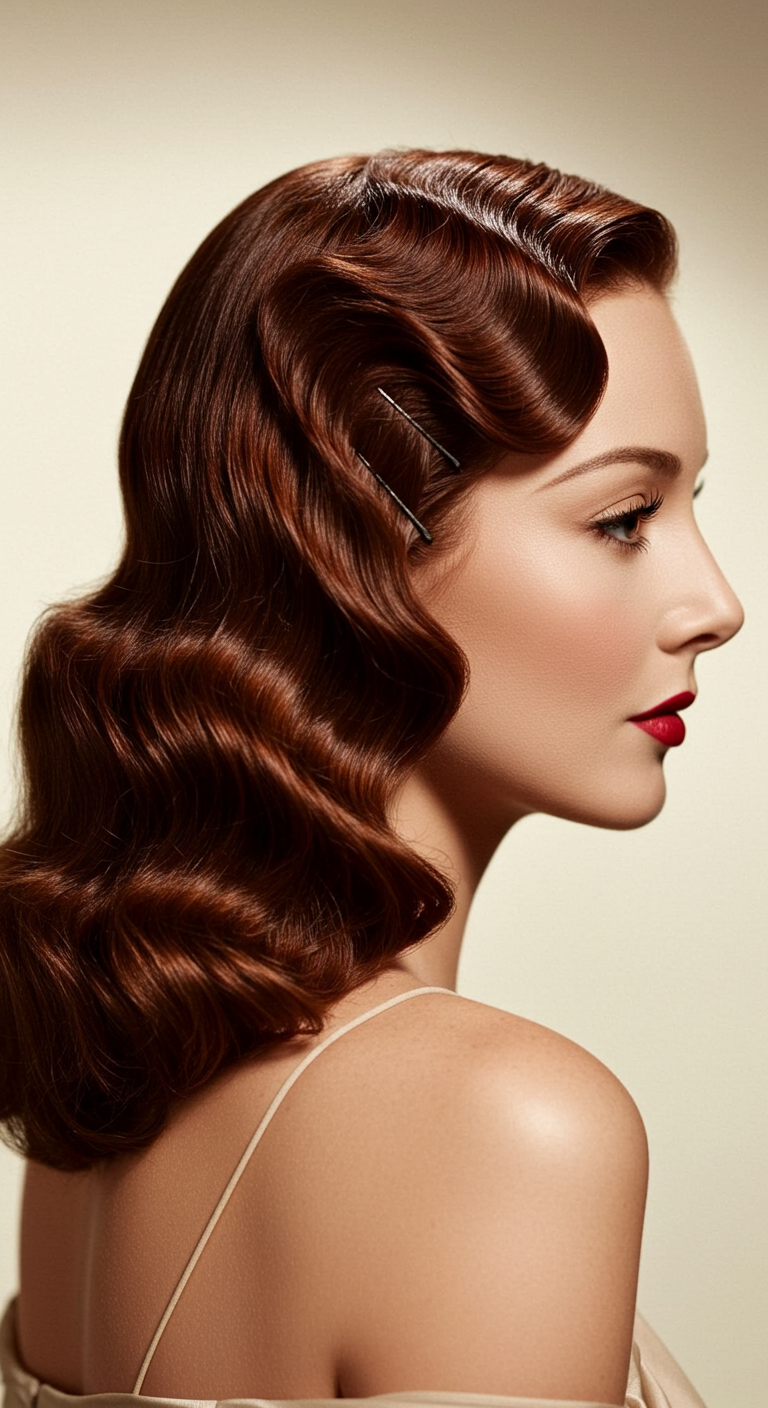 Hollywood Waves with One Side Pinned