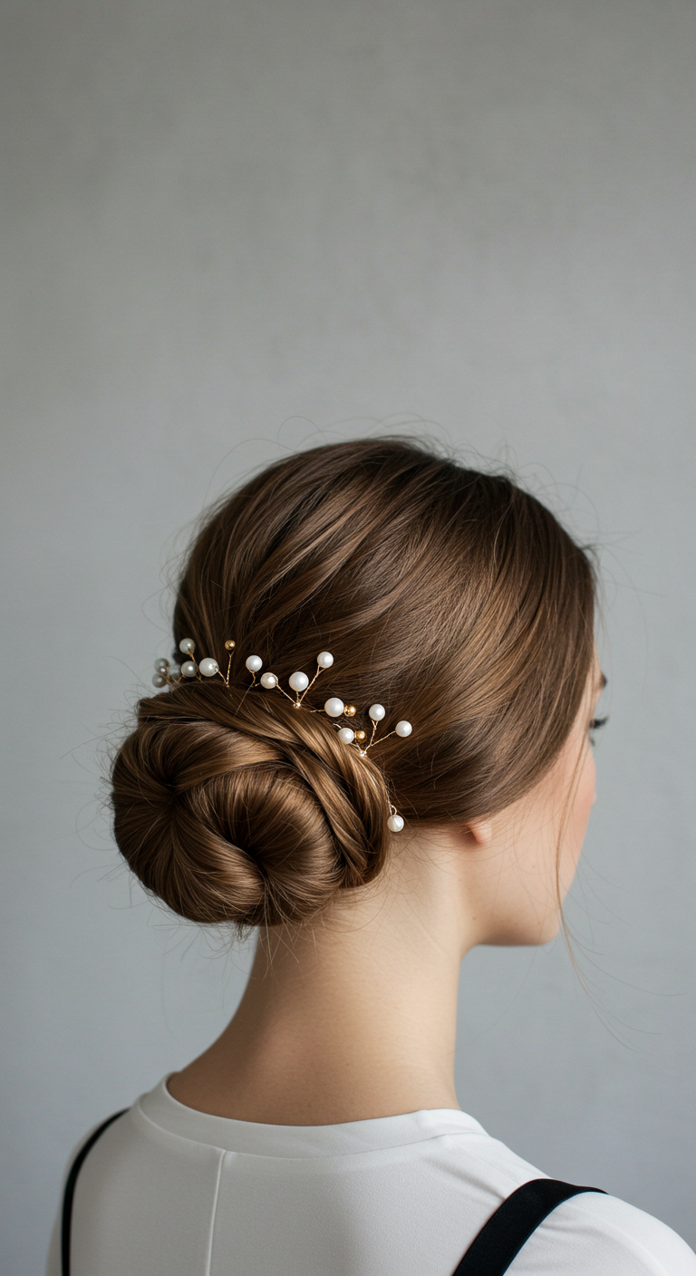 Low Knot Bun with Minimalist Accessories