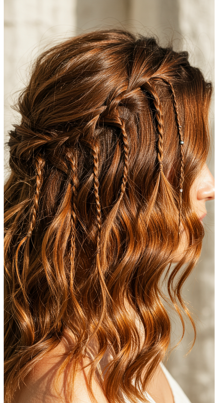 Messy Boho Half-Up with Twists