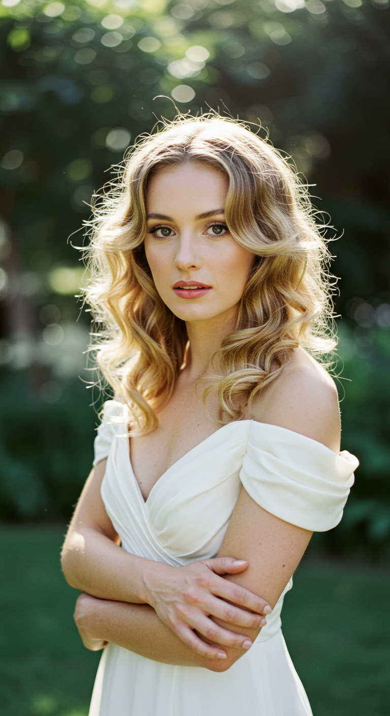 Retro ’90s-Inspired Flipped Ends Hair Down Wedding Look
