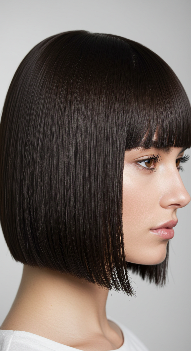 Sleek Chin-Length Bob with a Blunt Finish