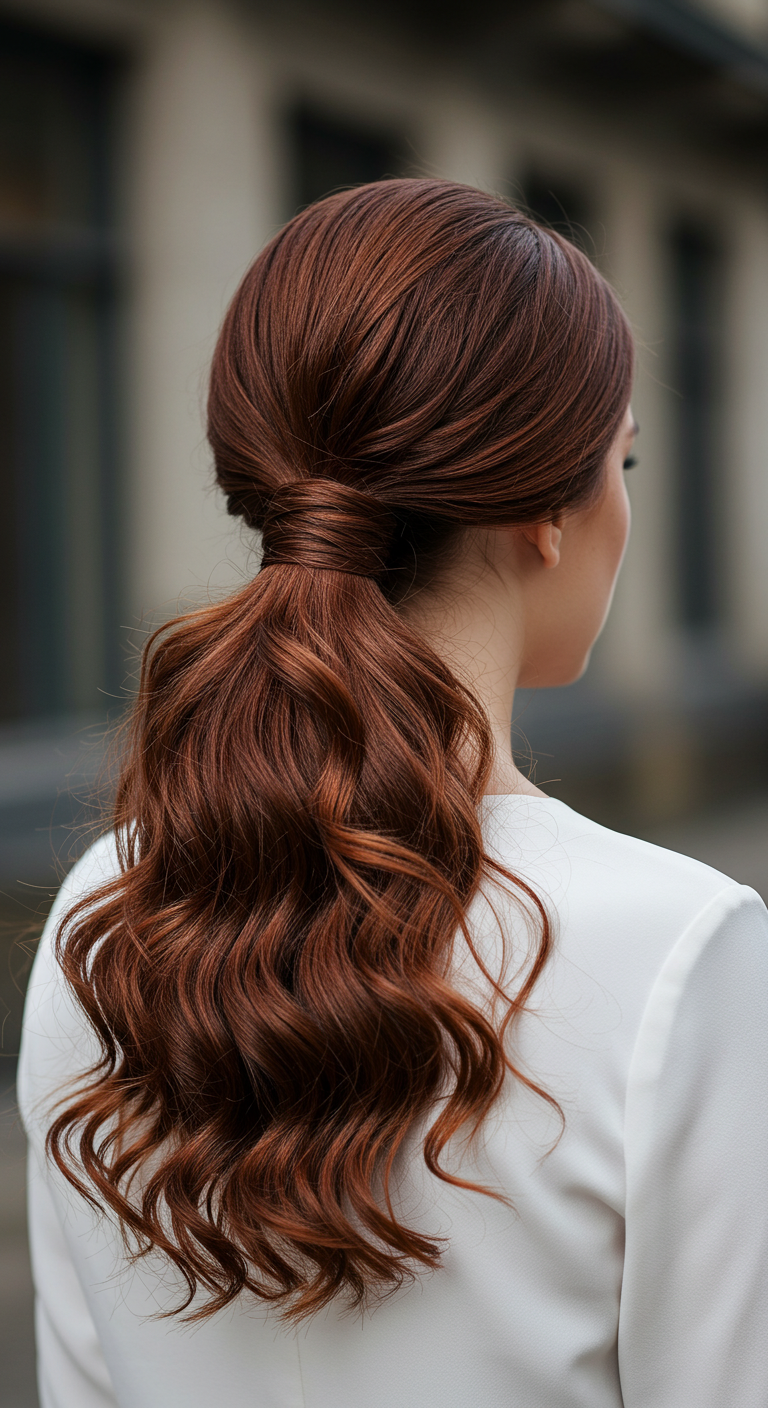 Sleek Half-Up Pony with Loose Curls