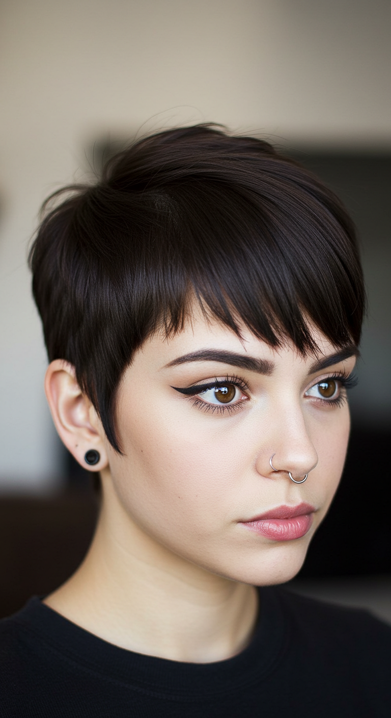 Sleek Pixie with Micro Bangs