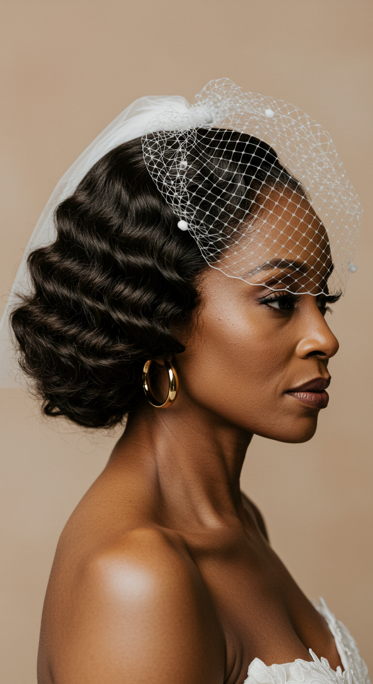 Soft Barrel Curls with a Vintage Veil – Wedding Look