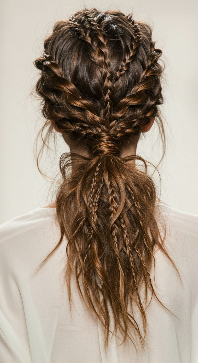 Textured Ponytail with Braids