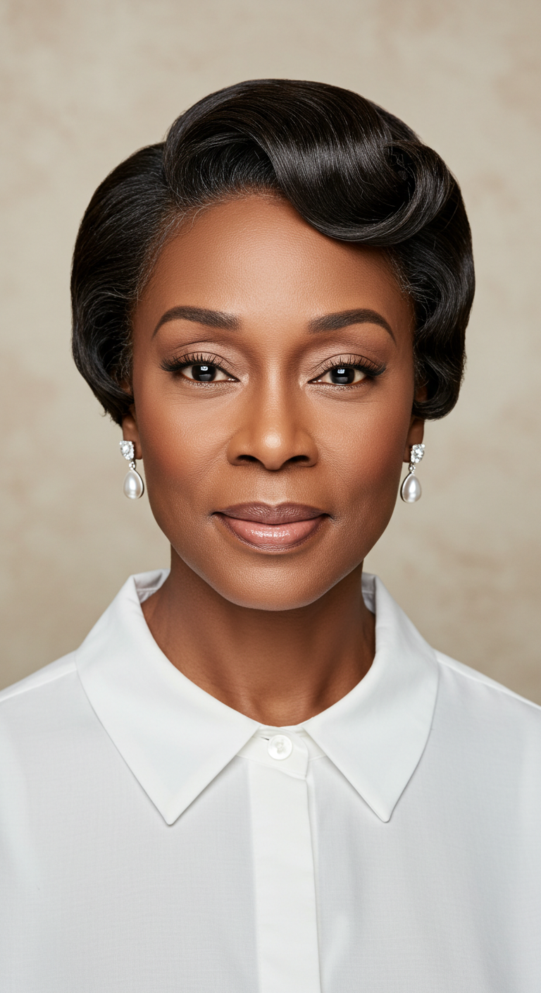 Timeless French Roll for Older Black Women