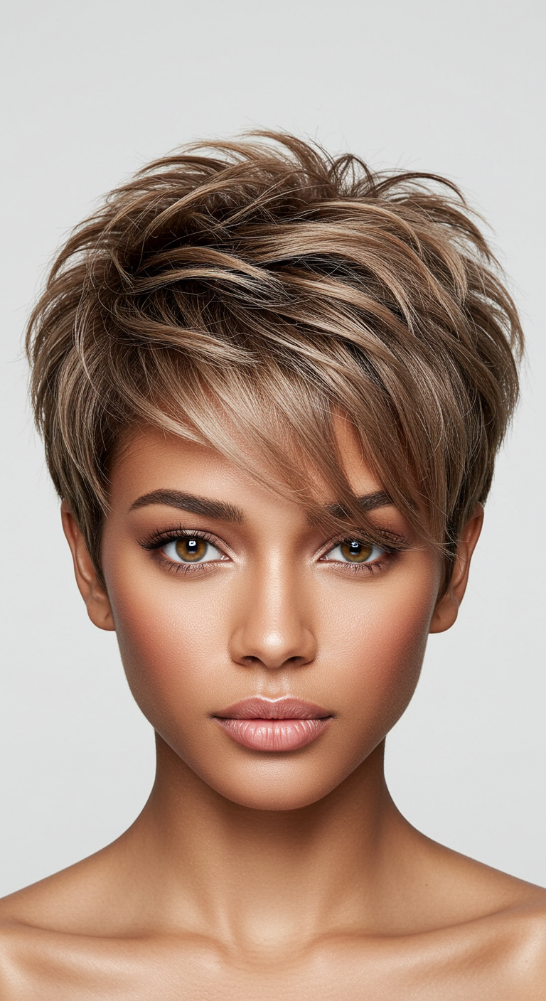 Tousled Pixie with Subtle Shine