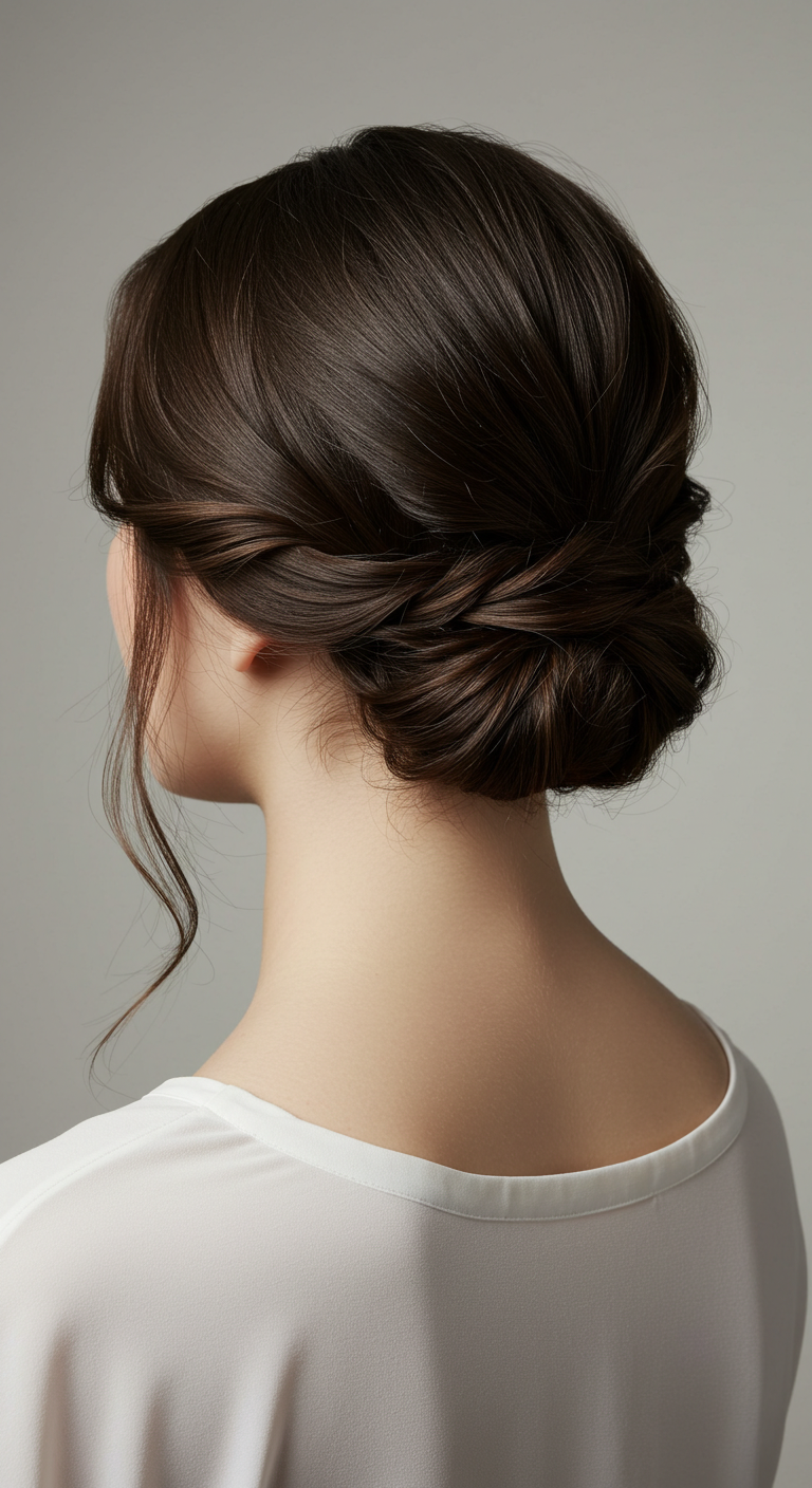 Twisted Low Chignon for a Timeless Look