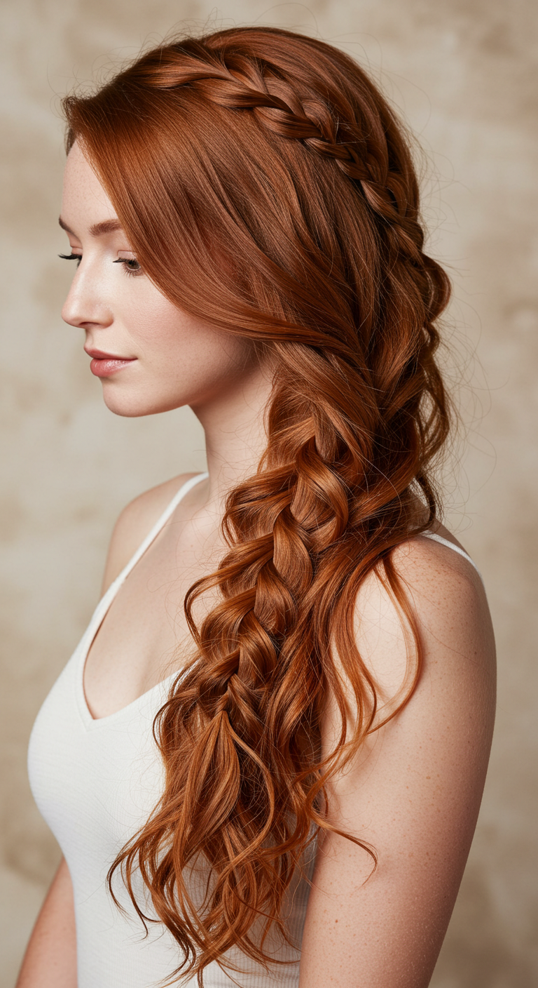Waterfall Braid with Flowing Waves