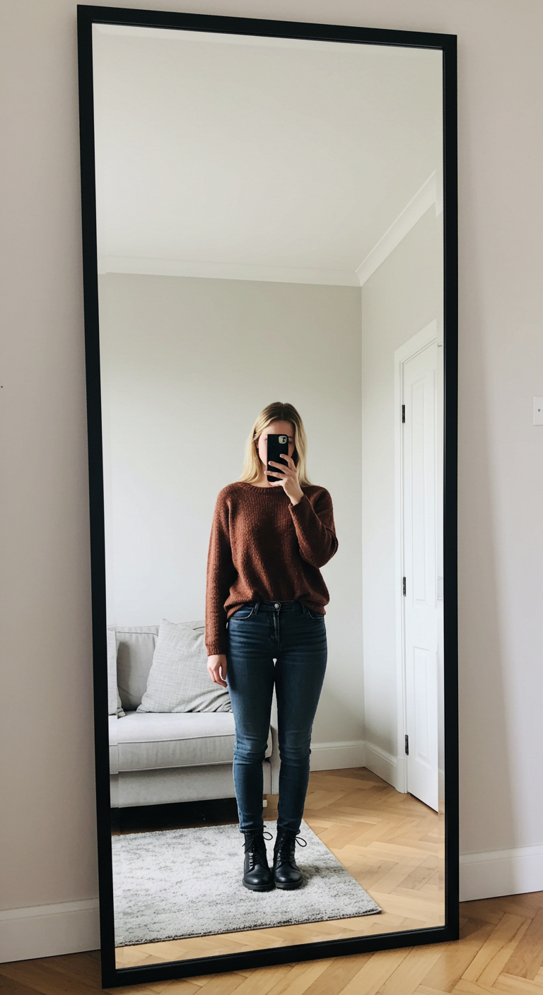 Full-Length Mirror with a Modern Frame