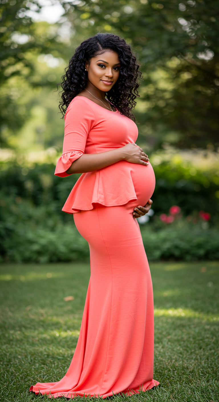 Peplum Skirt Maternity Dress