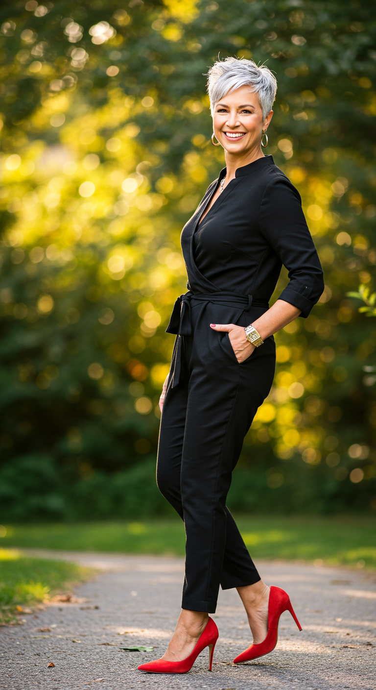 Tailored Jumpsuit with Heels for Women