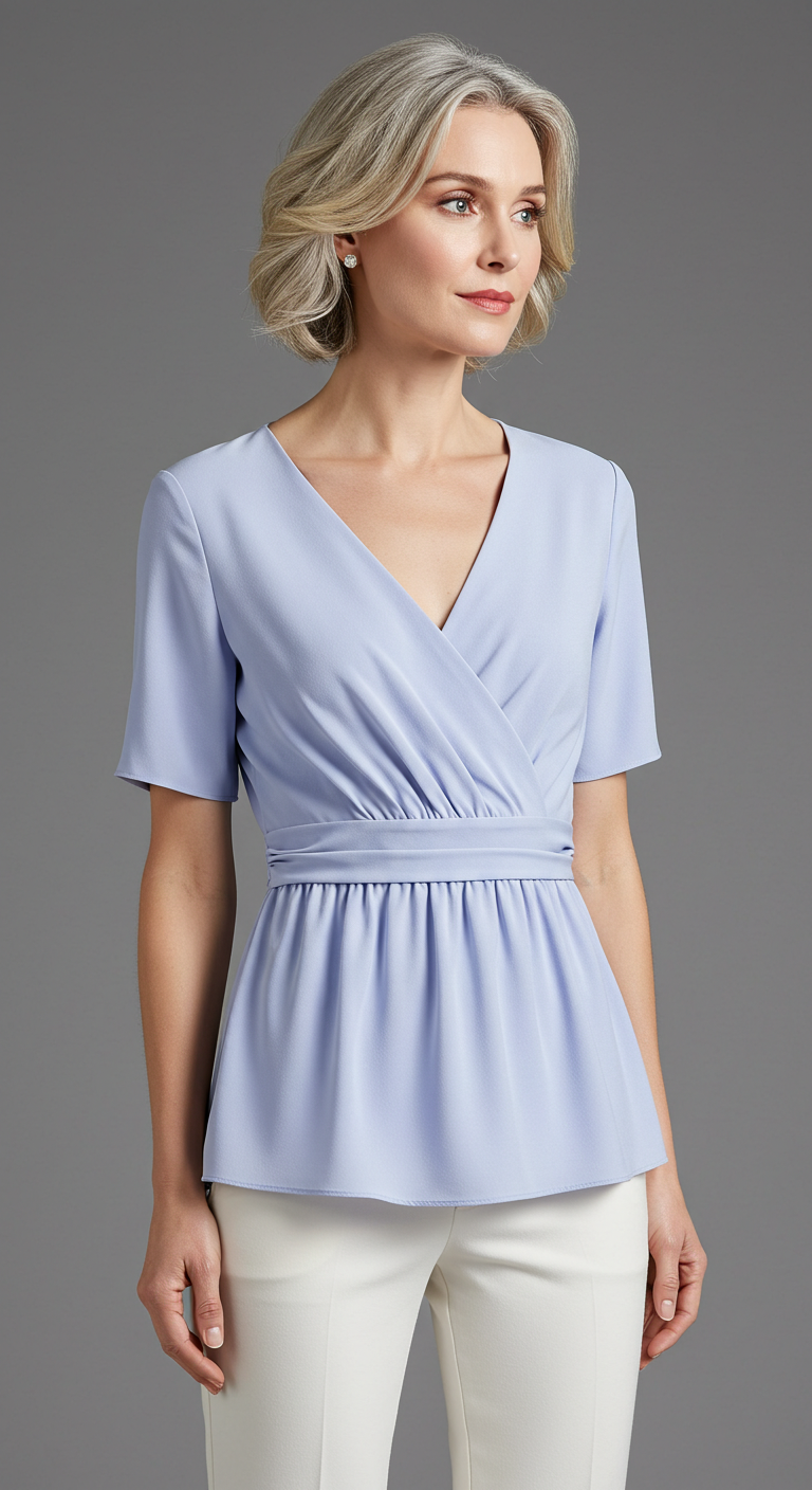 V-neck empire waist top in pastels – chic top for women