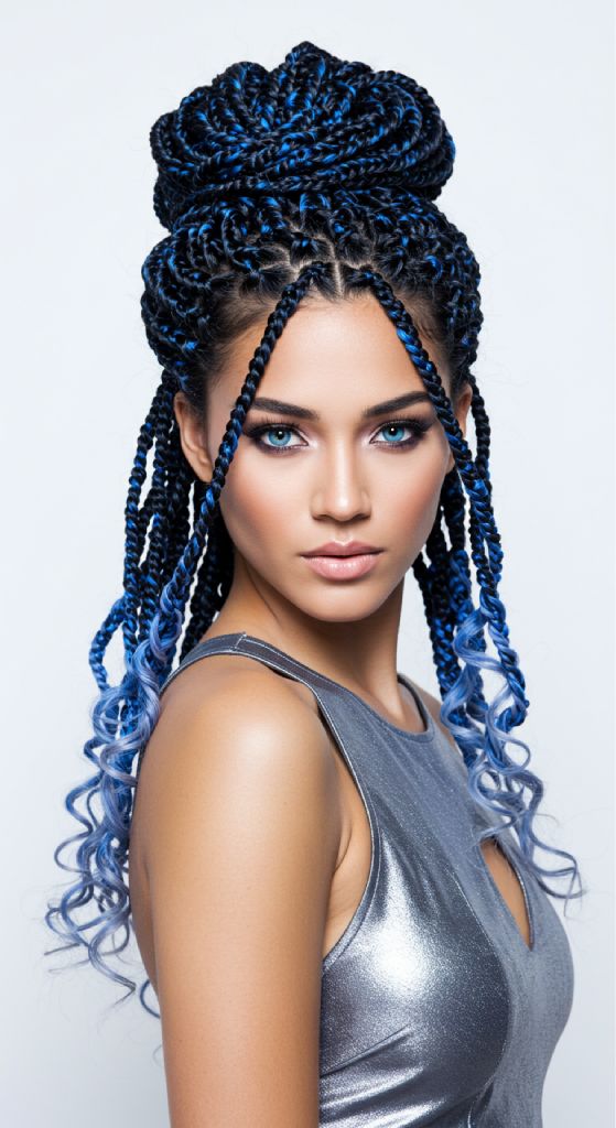 Blueberry Milk Twisted Updo