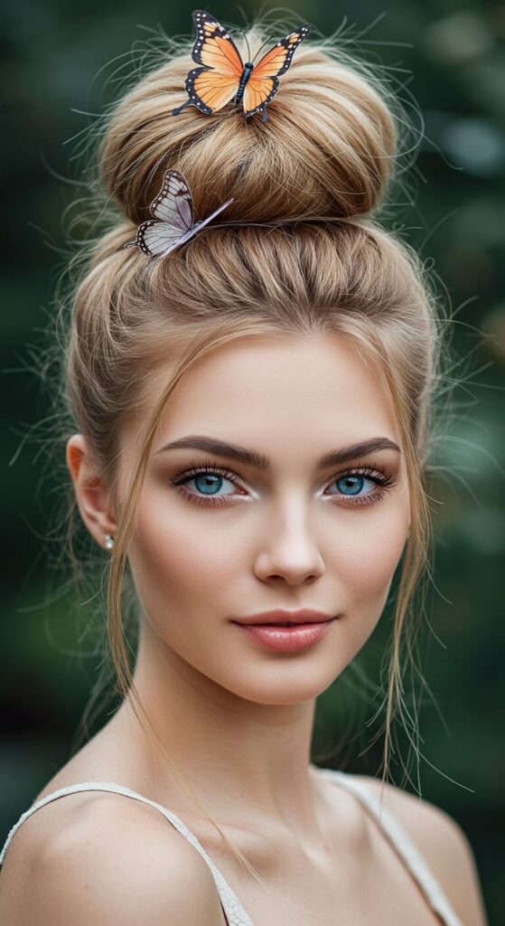 Butterfly-Topped Messy Bun