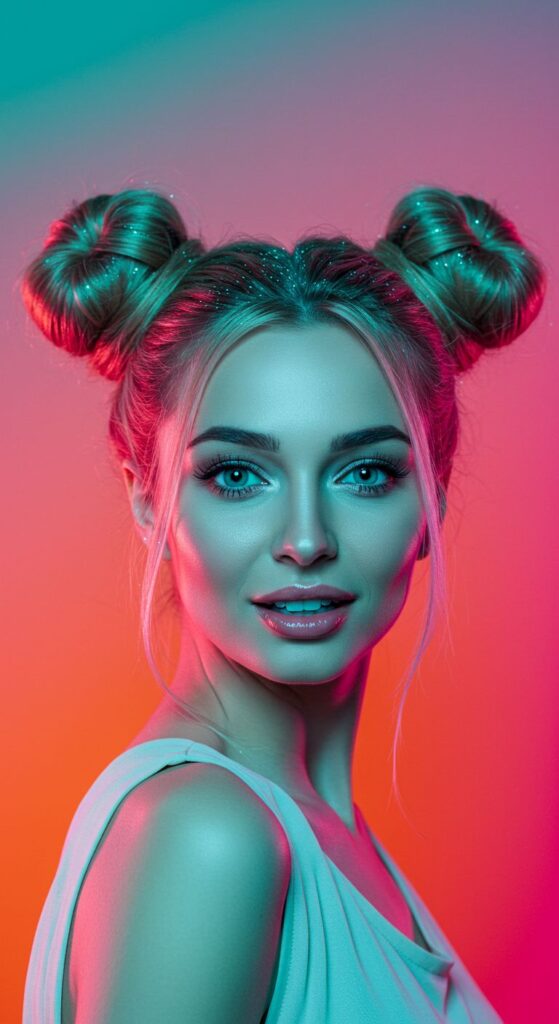 Fairy Space Buns with Glitter Roots