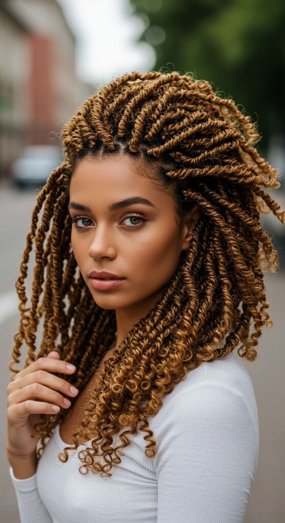 Gilded Twists on Natural Hair