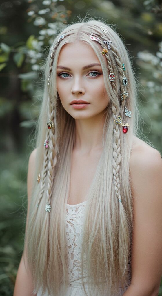 Moonbeam Straight Hair with Hair Charms
