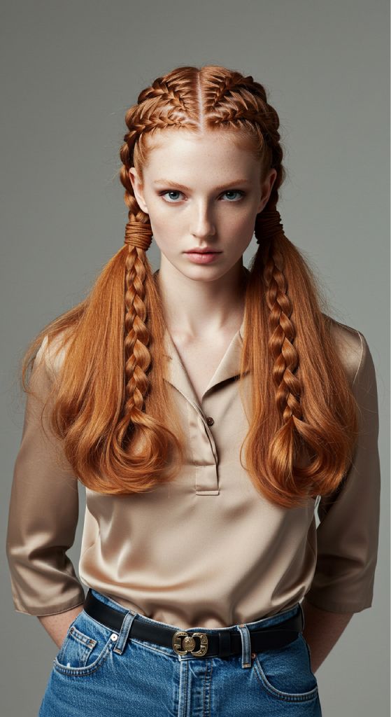 Strawberry Fields Pigtail Braids