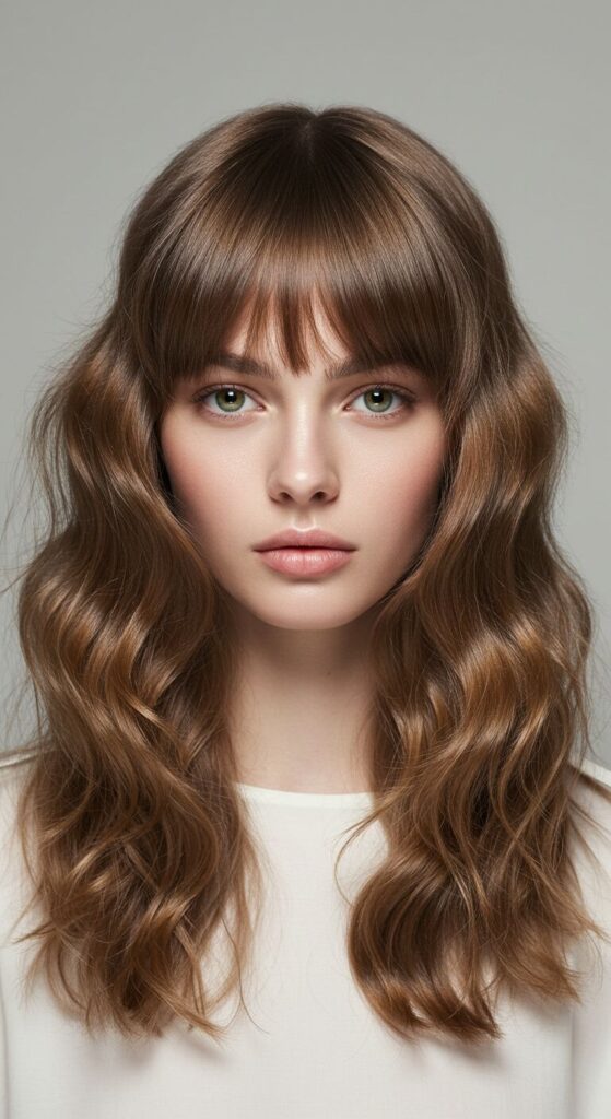 Bouncy Curtain Bangs With Soft Waves