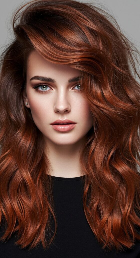 Burnt Sienna Balayage on Dark Ash