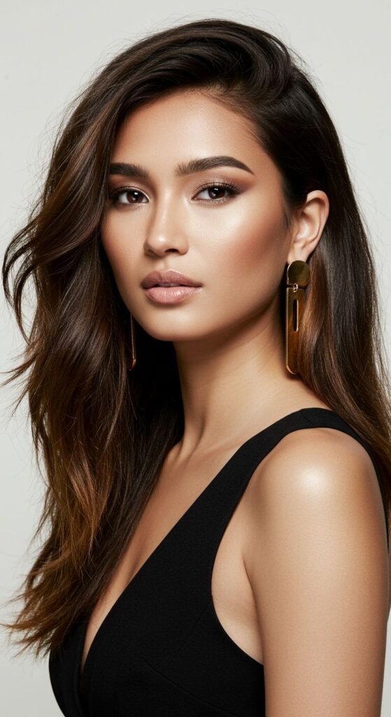 Chocolate Ombre with Golden Honey Tips