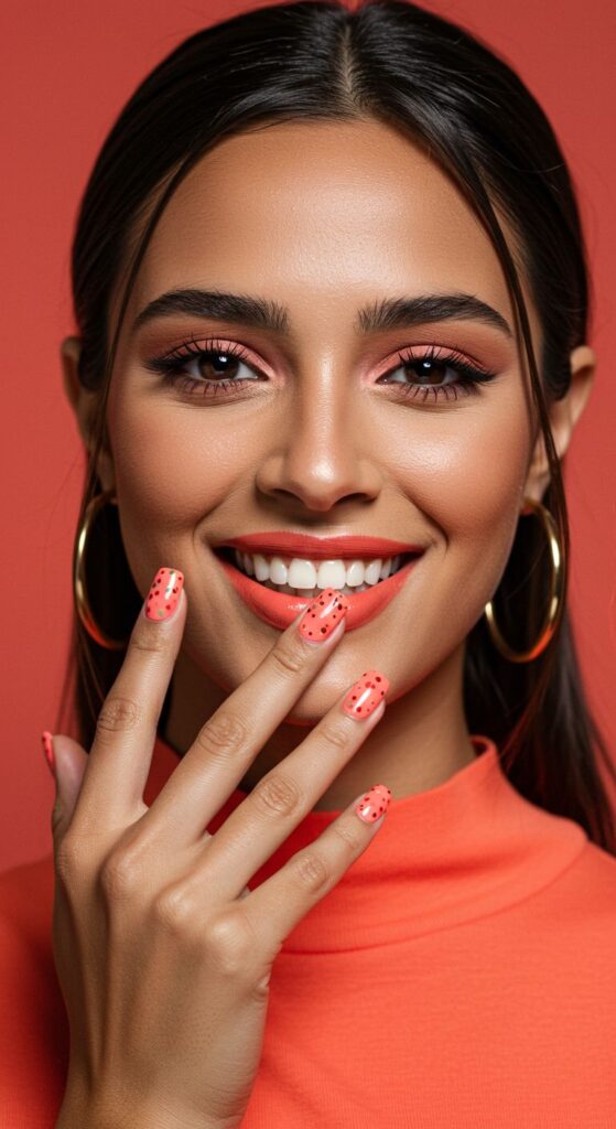 Coral Confetti Mani
