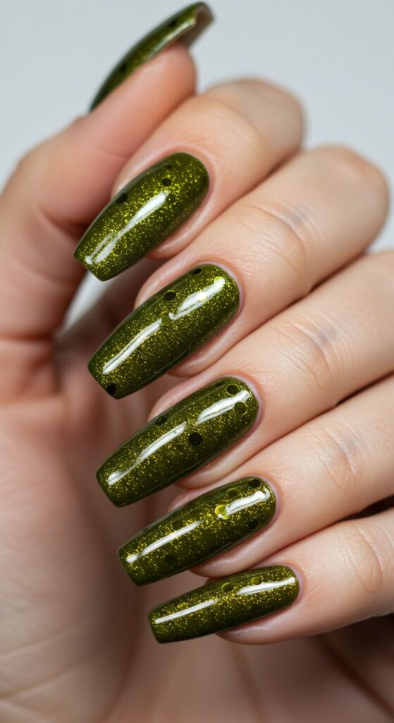 Micro Dot Olive Detail