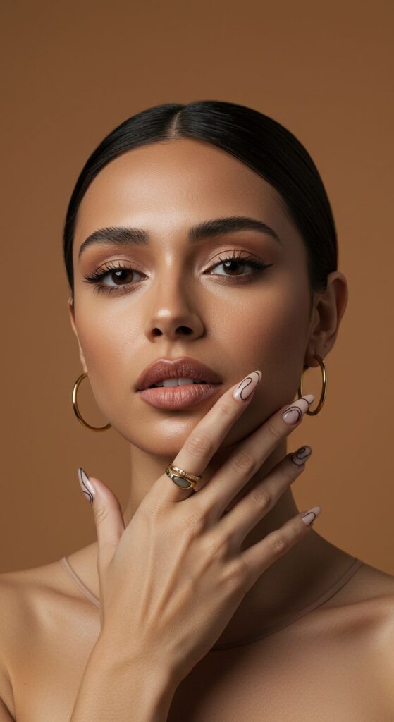 Minimalist Line Art Nails