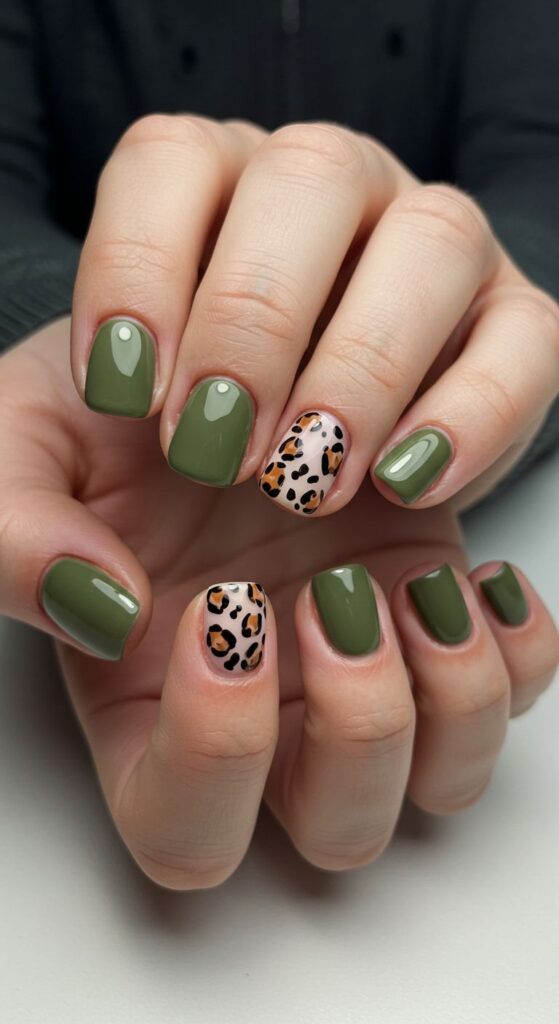 Olive Leopard Accent