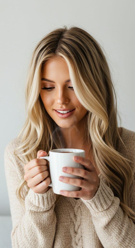 Warm Cocoa with Buttery Blonde Babylights