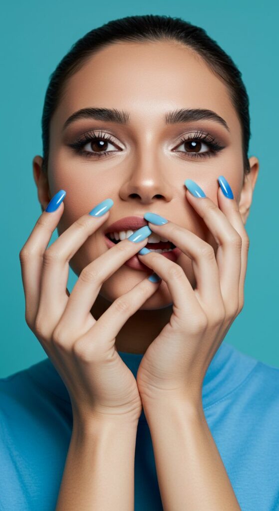 Watercolor Blue Ombre Turquoise Aqua Pale Blue