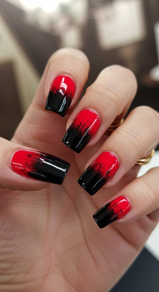 Black-and-Red Ombre Drama