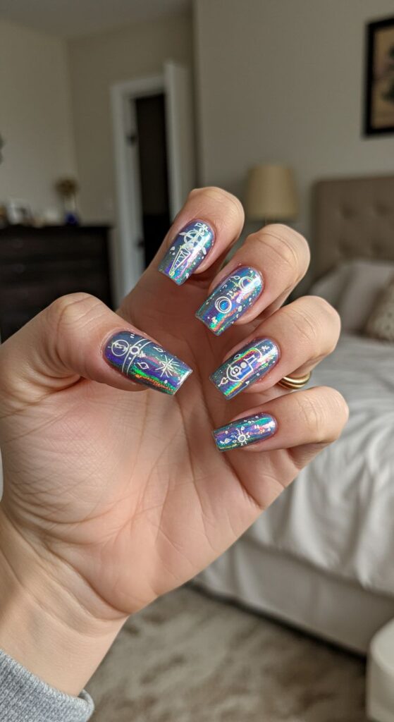 Holographic Spells Nails